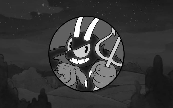 Black and white cuphead