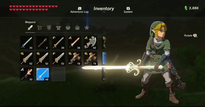 Rare weapons in botw