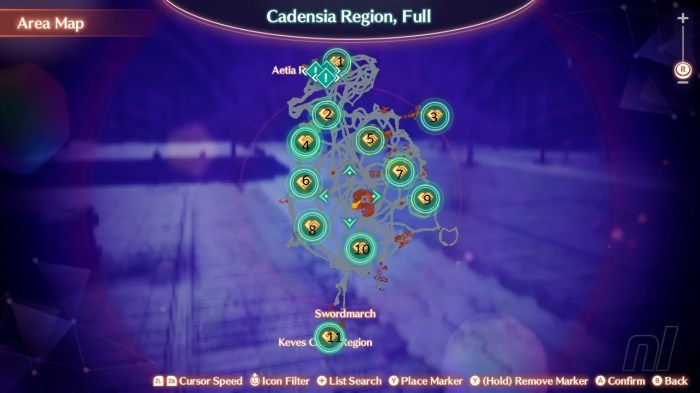 Cadensia region full map