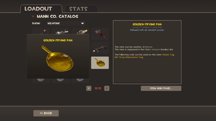 Golden pan tf2 price