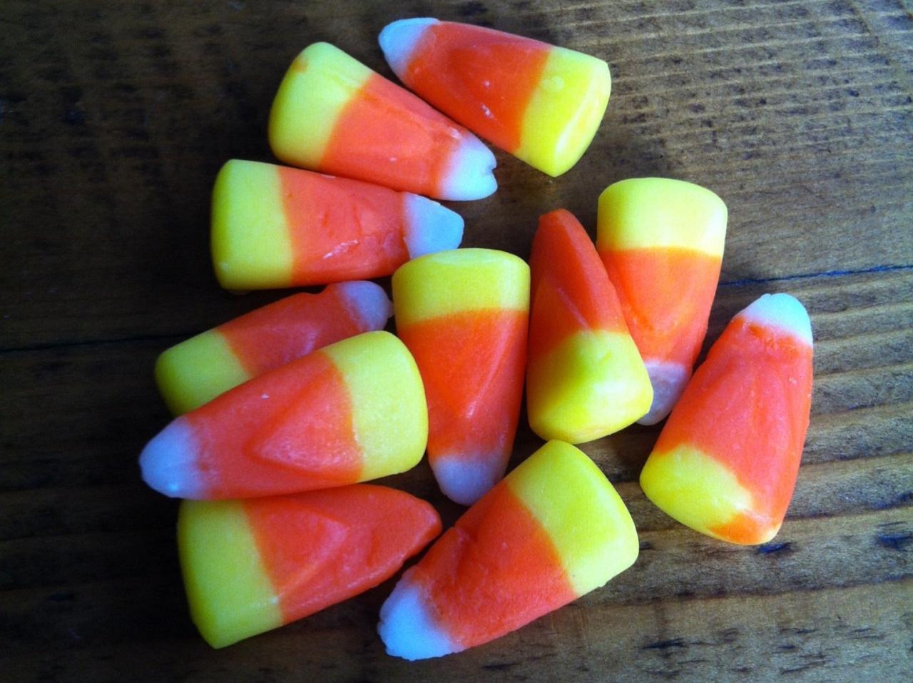 Candy corn stacked up