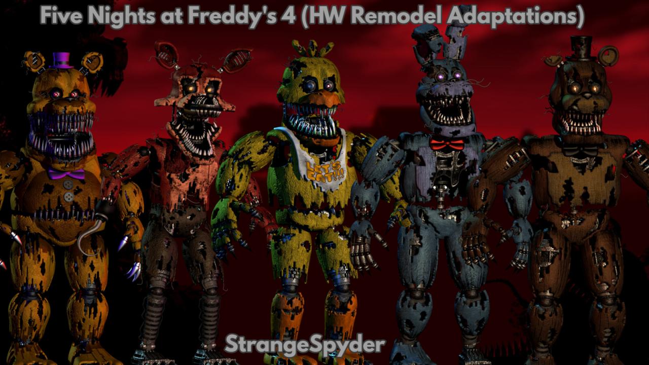 All animatronics fnaf 4