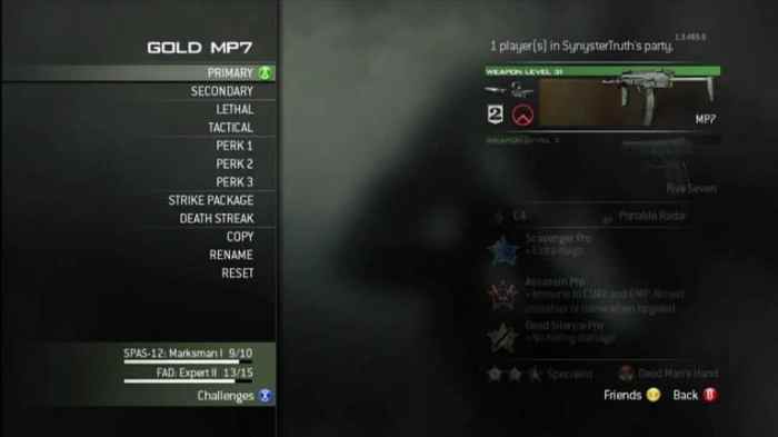 Mw3 class perks guns equipment setups