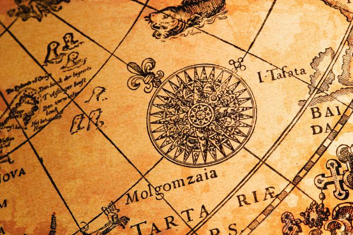 Compass rose old map