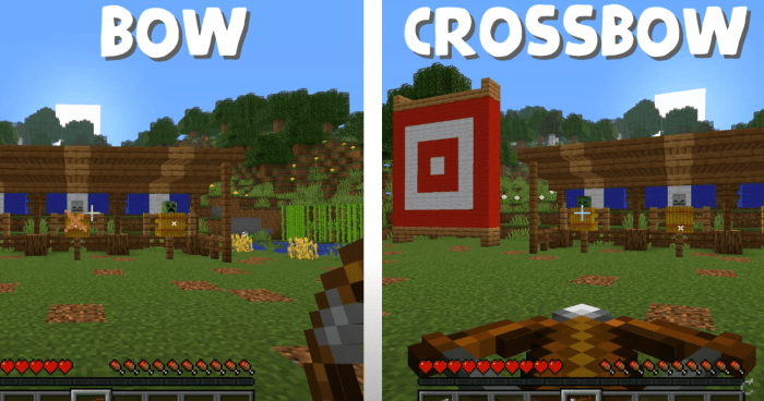 Crossbow vs bow minecraft