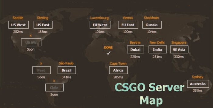 Cs go server locations