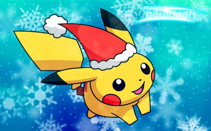 Pokemon with santa hat