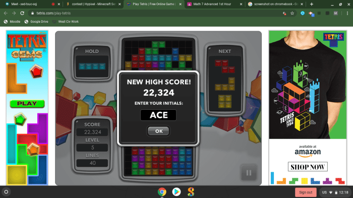 Average tetris high score