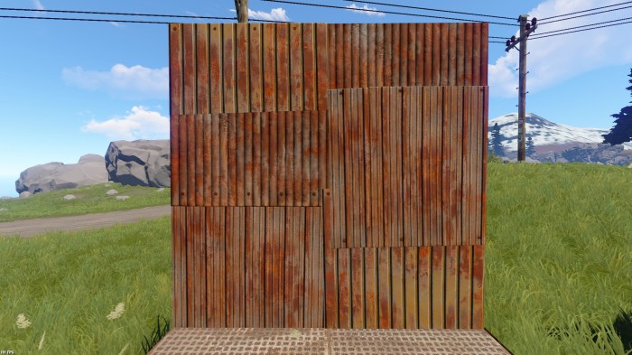 Rust sheet metal wall