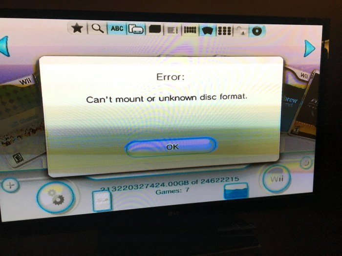 Wii won't accept disc