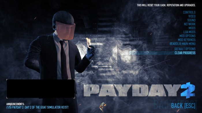 Payday 2 launch options