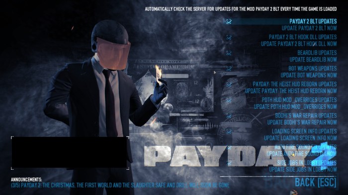 Payday 2 launch options