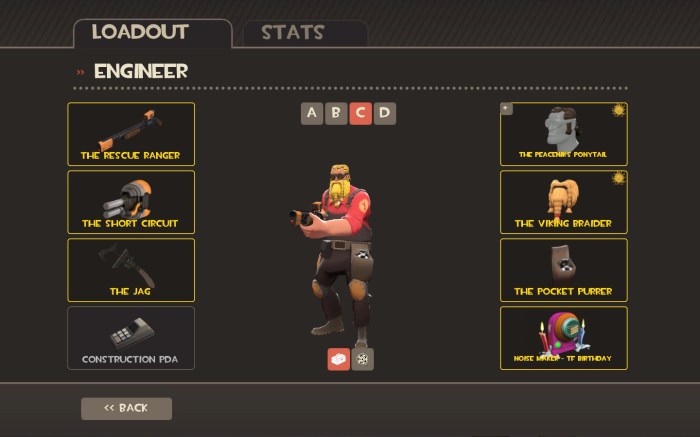 Cute suit engineer cosmetic loadouts set