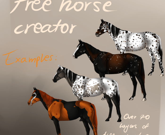 Horse creator layers over favourites add