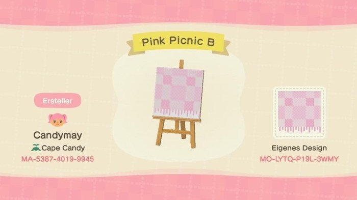 Acnh pink picnic blanket