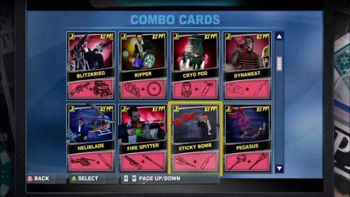 Combo cards dead rising 2