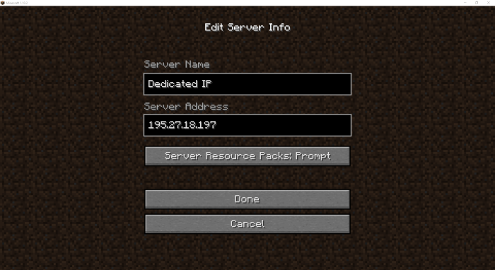 Server ip in minecraft