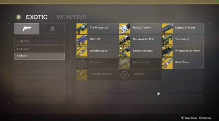 Destiny fixes exotics