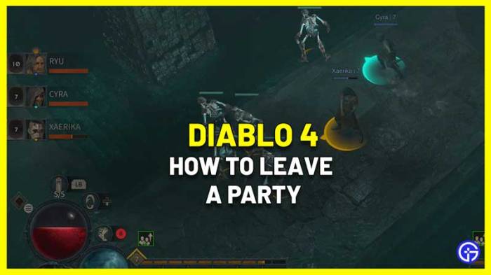 Diablo 4 leave party