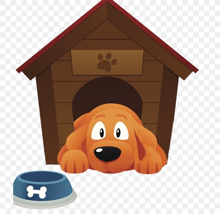 Dog house inside kennel