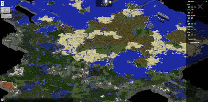 Map of server minecraft