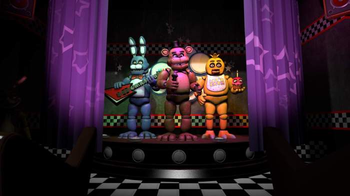 Fnaf characters on stage