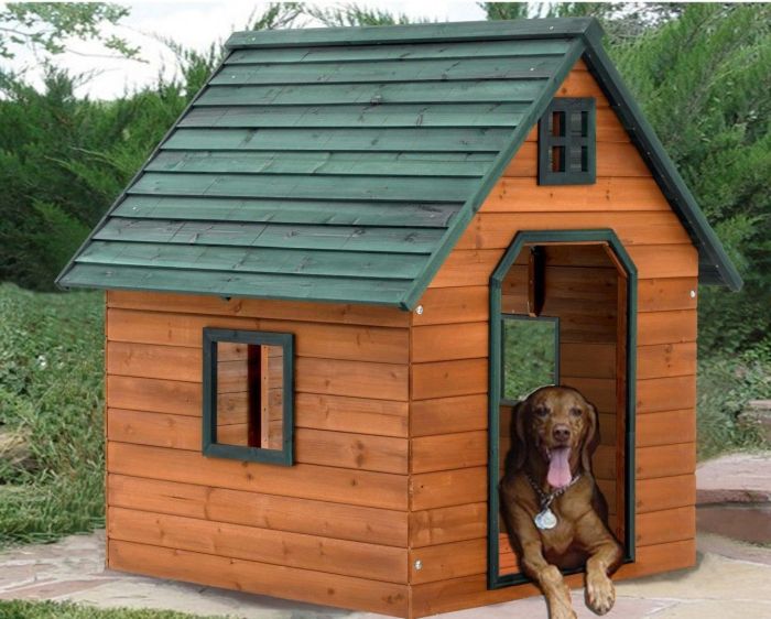 Porch medium dog house deck houses door outdoor optional custom cedar seal safe wood