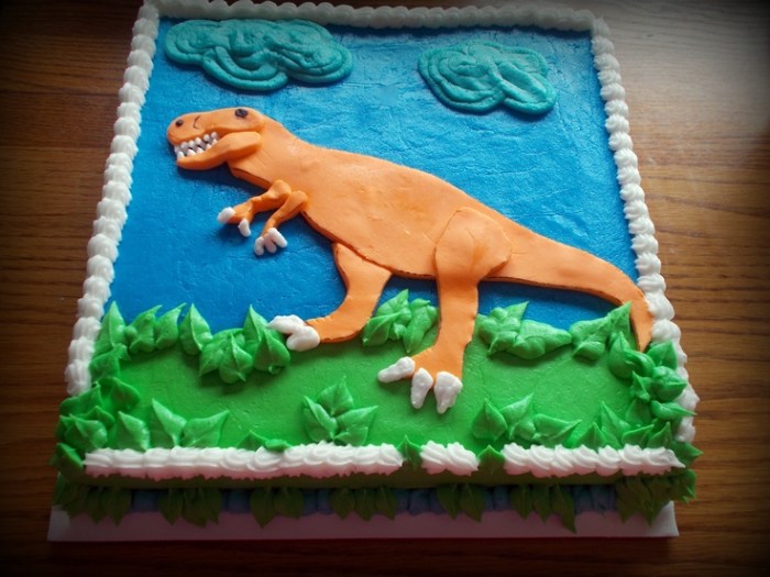 T rex birthday cake