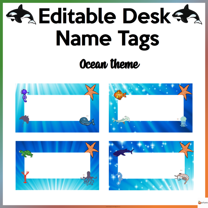 Under the sea name tags