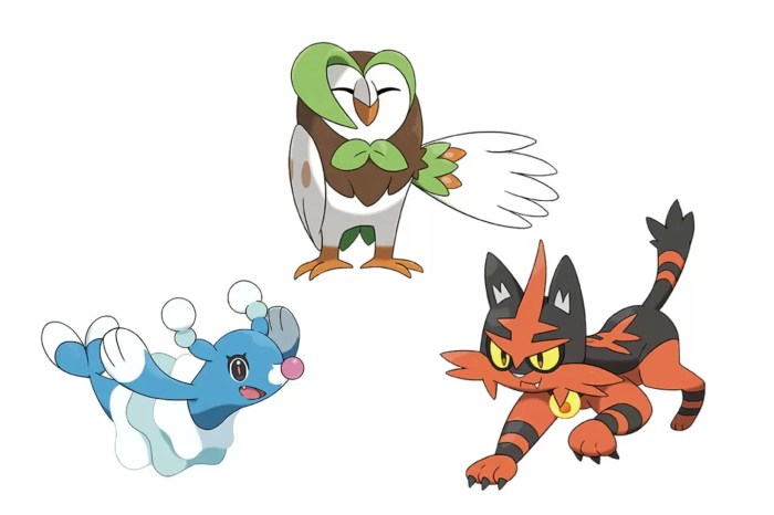 Starters in pokemon moon