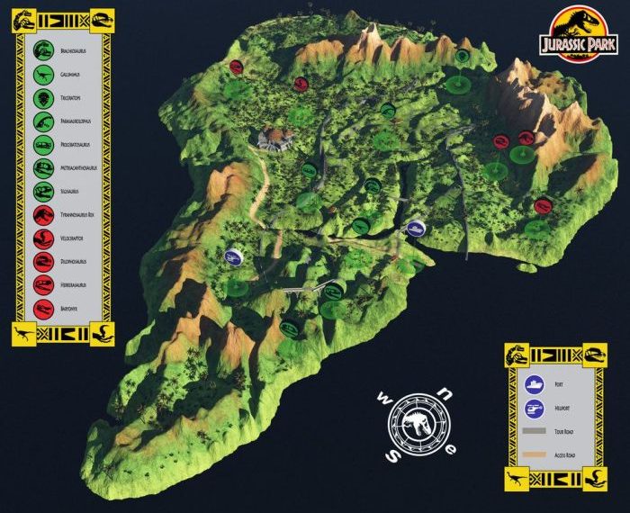 Jurassic park world map