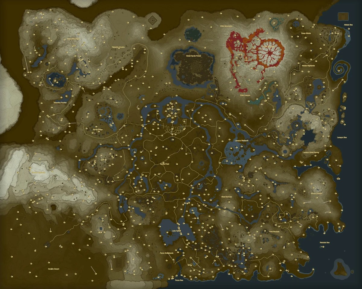 Map of all korok seeds