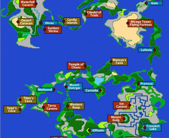 Final fantasy 1 map nes