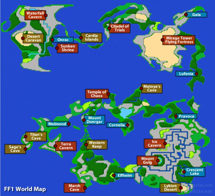 Final fantasy 1 map nes