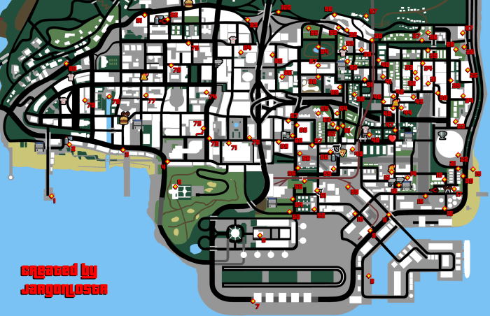 Gta sa tags location map