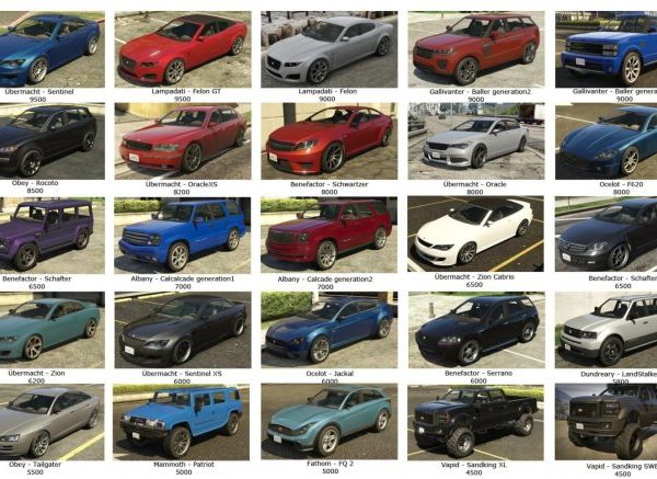 All auto shop cars gta