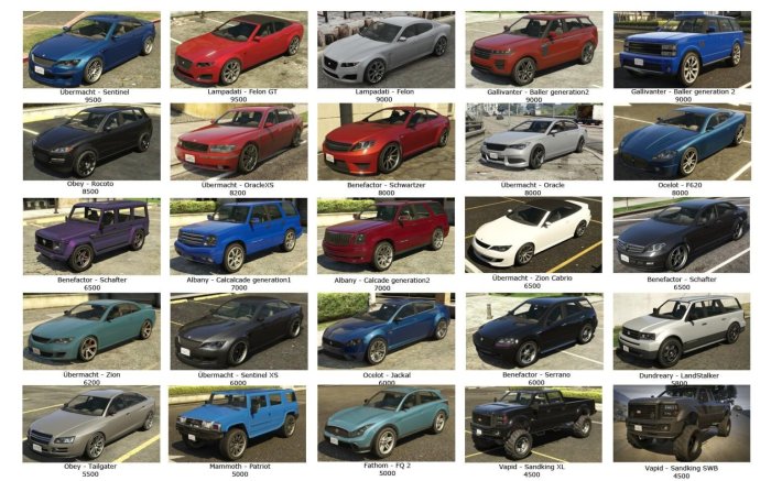 All auto shop cars gta