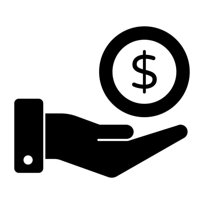 Money hand dollar icon icons outline streched cart add