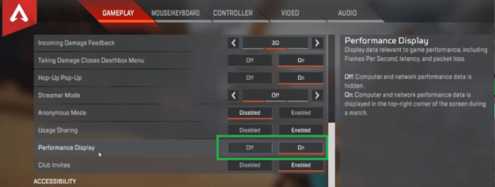 How to show fps in apex