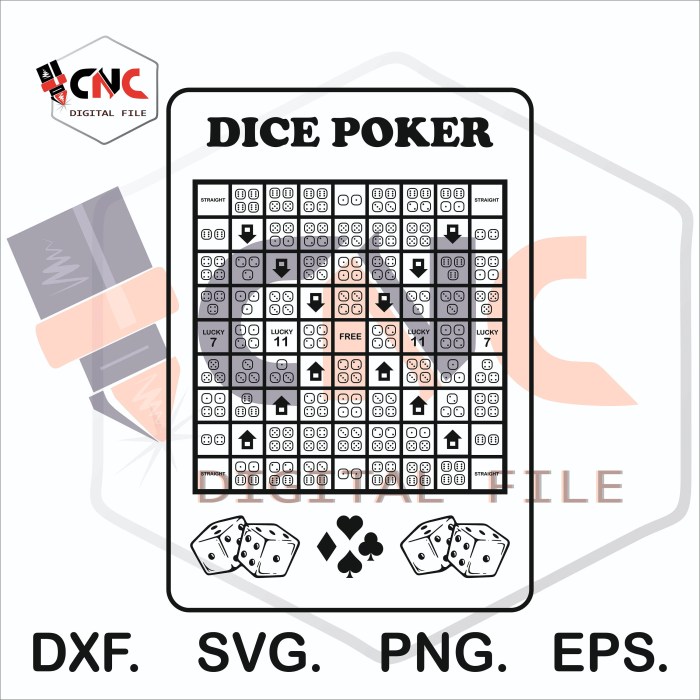 Poker dice game board