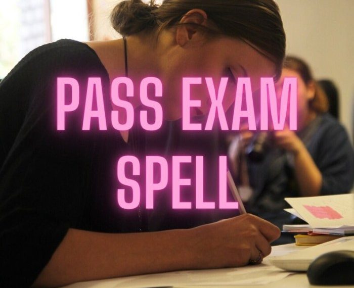 Spell to pass a test