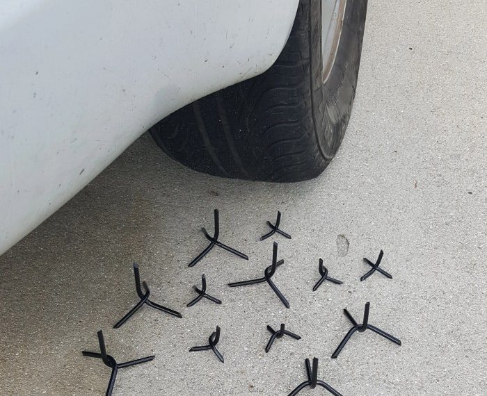 Spikes to pop tires
