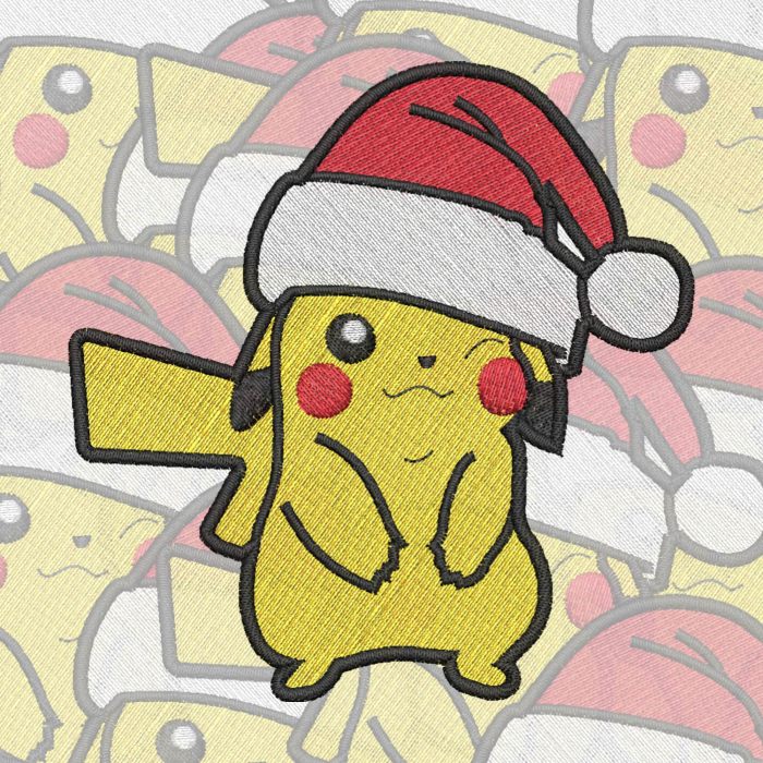 Pikachu in a santa hat