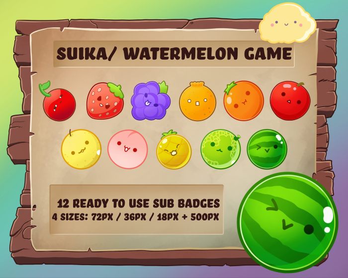 Suika game fruit list