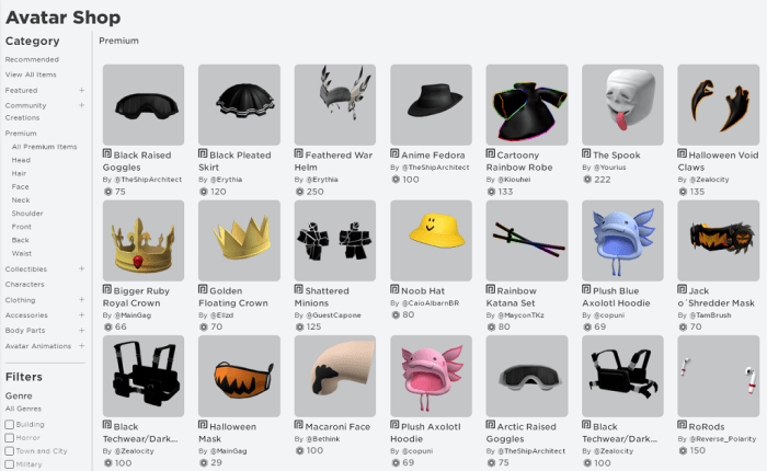 In game purchases roblox