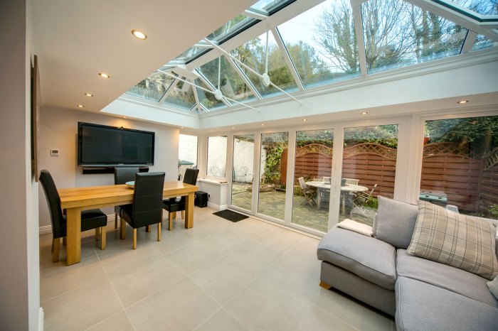 Glass on roof of house