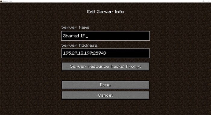 Mc server ip address