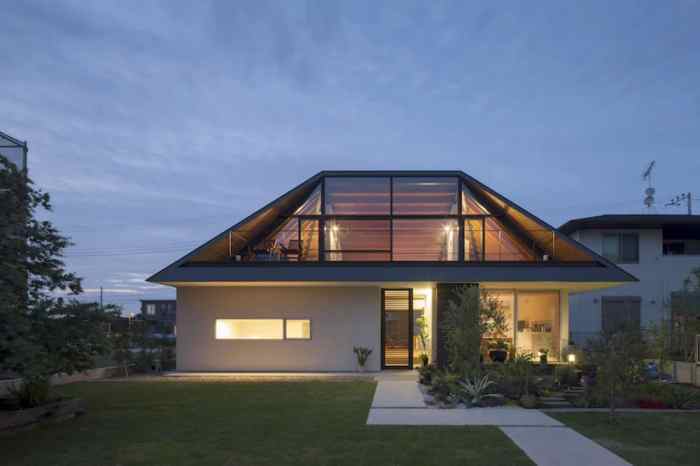 House with a glass roof