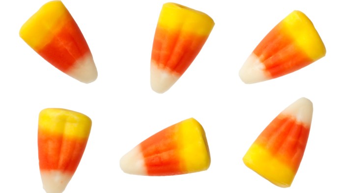 Candy corn stacked up