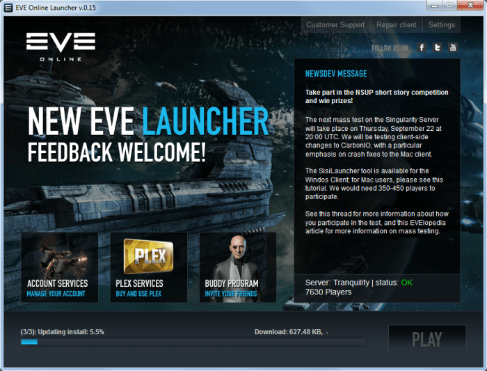 Eve online new launcher